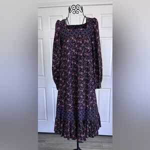 Vintage Chic Long Sleeve Floral Dress
